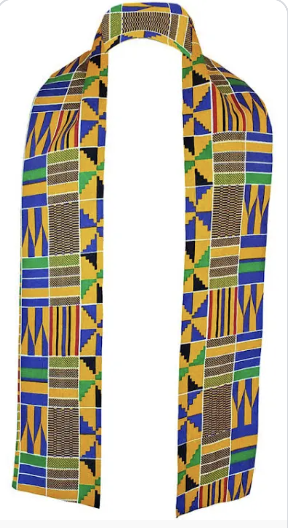 Dupsie's Akannipa Kente African Print Stole/Sash-Made with Pride in Africa Perfect for Black History Celebrations, Events, and Cultural Showcases, Choir, Clergy, Church, Schools and more DP4075S