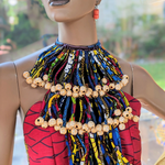 Dupsies long African print Ankara necklace for women Ghana