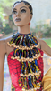 Dupsie's Ahenkan Adornment African print fringe beaded 4 layered necklace DPJAPFBN