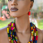 Four step African print necklace Dupsie's