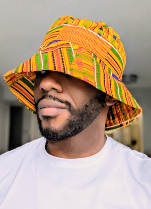 Kente African print bucket hat sun hat Dupsie's