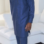 Navy-Blue African senator Dashiki suit dupsies