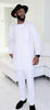 Dupsie's All-White Majestic Ezze Senator Dashiki Set with White and Silver embroidery with matching White pants DPAWWS44