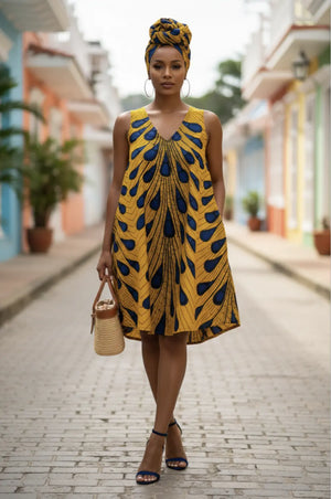 orange and blue print dress Royal Blue Orange African Ankara Print Plus Size Clothing Party Maxi Dress