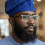 Shittu Embroidered Royal-Blue Adebo Fila Kufi Men’s Cap Hat – Handwoven Cotton Nigerian Yoruba Hat by Dupsie’s African Fashion | Luxury African Hat, African Clothing & African Men’s Fashion for Weddings & Special Events DPAHERB22 Dupsie's African Fashion