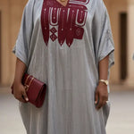 rafiat-silver-african-silk-like-dress-red-embroidery-dupsies-african-fashion-front-view