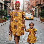 Jere - Stunning Golden Yellow Ankara Smocked Dress for Girls | Dupsie's African Fashion DPCUMD5 