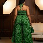 Dupsie's Dunni African Print Wide Leg Tie-Dye Batik Jumpsuit DPJSDBG2 | African Fashion | Dupsie's by Dupsie's African Fashion