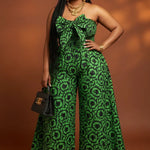 Dupsie's Dunni African Print Wide Leg Tie-Dye Batik Jumpsuit DPJSDBG2 | African Fashion | Dupsie's by Dupsie's African Fashion