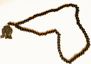 Emawk Wooden Brown Ghanaian Necklace with an Elephant Pendant-DPJMJEP5