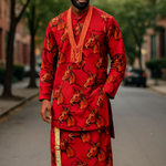 Igbo African Top and Wrapper fashion for men by Dupsie’s African Fashion – authentic Igbo attire in African clothing heritage.