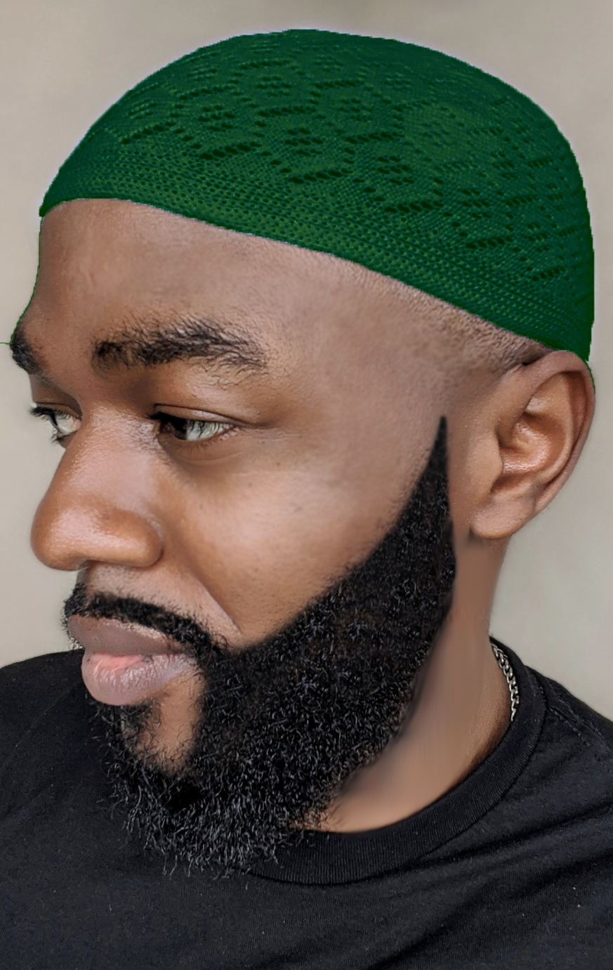 Green Stretch Knitted Kufi hat Dupsies