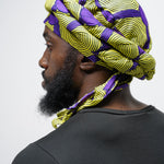 Purple yellow African print Turban men