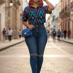 Women wearing Aza Hoodie, blending African traditional attire with modern casual style.