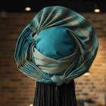 African clothing for women featuring Solanke ready Gele Aso Oke pre-tied head wrap by Dupsie’s African Fashion