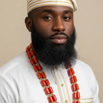 Uppa African cotton hat for men with elegant gold embroidery