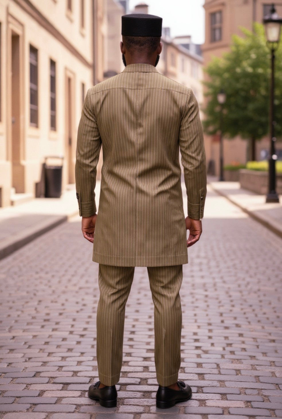 Breast Pocket Detail on African Dashiki : Close-up of the stylish breast pocket on the Ibadan Luxe dashiki top, enhancing functionality and sophistication.