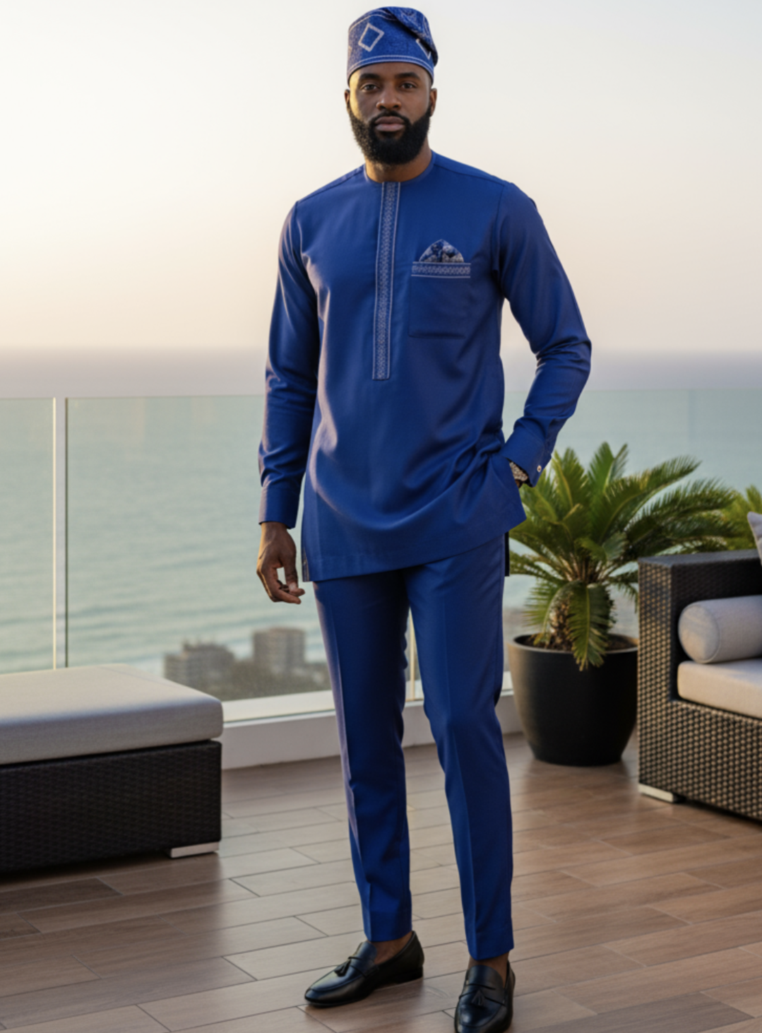 Men's African Fashion Outfit: Oluo Dashiki Ensemble