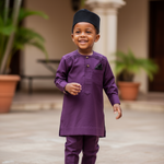 Stylish Purple African Clothing for Men featuring Elegant Senator Design