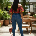 Muli-colored African Print Crop Top-DP3766TP | African Fashion | Dupsie's by Dupsies