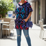 Stylish Aza African Print Hoodie showcasing bold Ankara patterns.