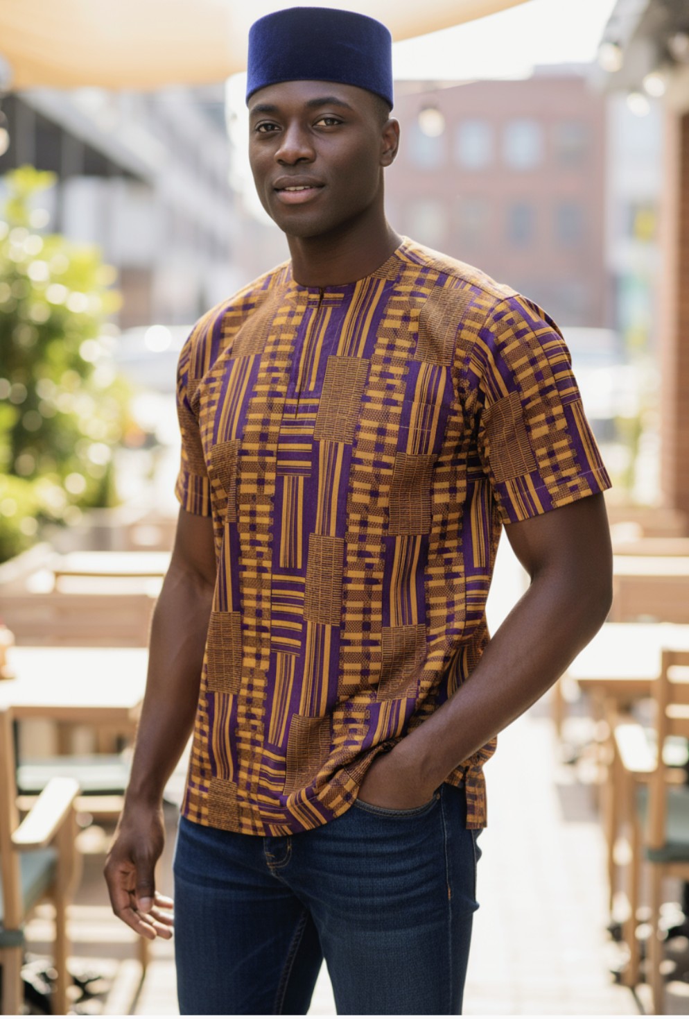 Versatile short sleeve Dashiki for various occasions, embodying African cultural heritage