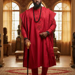 Inner Senator Dashiki Top included in the Red Agbada Ensemble
