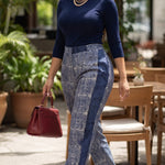 Ahri Blue African Tie-Dye Print Pants for Women | Cotton African Fashion DPAPWLP23 by Dupsie's African Fashion