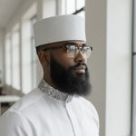 Akachi white velvet Nigerian Igbo hat by Dupsie’s African Fashion, luxury African hat for men styled with African clothing for men