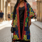 Side View of Alexis African Ankara Kimono Dress in Vibrant Colors
