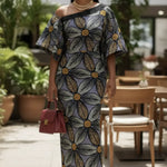 Aniyah African Print dress showcasing vibrant patterns with rhinestones.