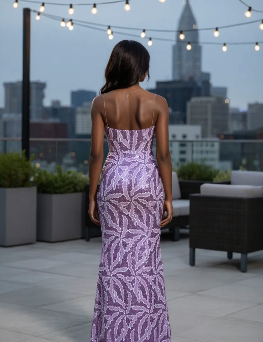 Back view African Wedding lace party dress by Dupsie's African fashion