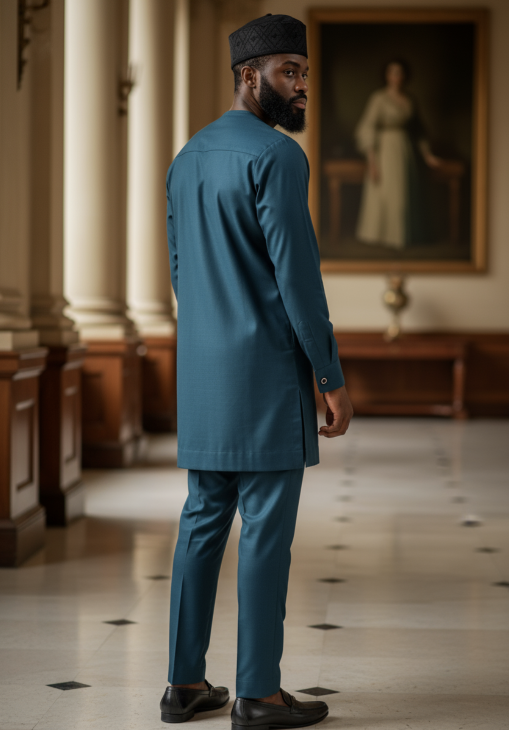 Traditional and modern African fashion ensemble for men - Luo 