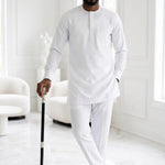 Black and silver African men’s cane styled as a Nigerian fashion accessory