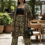 African Ankara fashion featuring the Ayann Kimono Top, worthy of any celebration