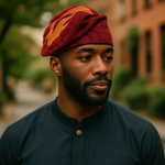 Dupsie's Regal Adebayo Brimless Aso Oke Kufi Cap DPAHBG88