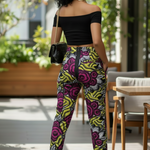 Alina African print pants styled casually and formally for various occasions.