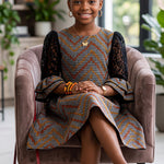 Chakira Girls’ African Ankara Print Dress | Cotton & Lace DPAPDWL by Dupsie's African Fashion