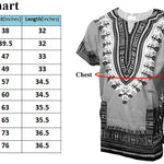 Dupsie's White African Print Unisex Dashiki Shirt Suitable for Festivals, Concerts, Cruises, Outdoor Events -DP3830M