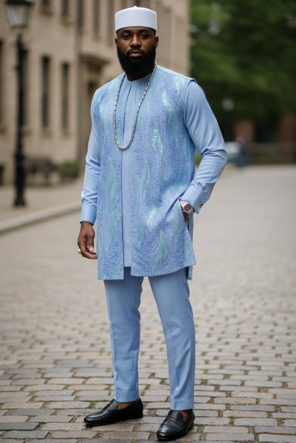 Abia ensemble by Dupsie’s African Fashion, ideal for formal occasions.