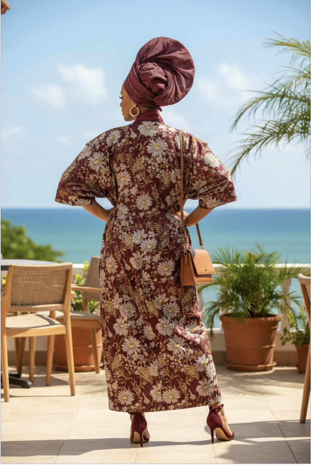 Burgundy African dress for women by Dupsie’s African Fashion, elegant African boubou dress and African clothing for weddings and parties 