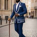 Dupsie’s African Fashion Taharqa ensemble featuring elegant embroidery.