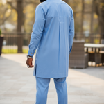 Dupsie's African Fashion presenting the Oowambe light-blue suit