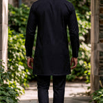 Chala Black Silver Embroidered African Senator Shirt for Men | Dupsie’s DPASBLKP1 by Dupsie's African Fashion