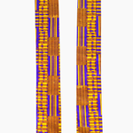 Dupsie's Exclusive Abena Purple and Gold Kente Long Sash with White Fringes DPC252S