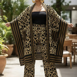 Luxury African Print Top and Pants Set designed for women's fashion by Dupsie's.