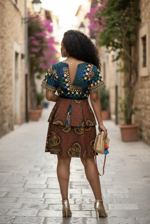Ejiro: Stunning Multicolored African Print Dress by Dupsie's - Elevate Your Chic African Fashion DPDBGB34 XL(18) Ejiro: Stunning Multicolored African Print Dress by Dupsie's - Elevate Your Chic African Fashion DPDBGB34 XL(18)