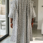 Luxury African Lace Embroidered Agbada with Grey Dashiki Buba and Sokoto pants.