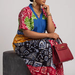 Genevieve Multicolor African Print Cotton Boubou Caftan Dress for Women | Ankara African Fashion | Dupsie’s African Fashion DPXS77 by Dupsie's African Fashion