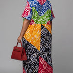 Genevieve Multicolor African Print Cotton Boubou Caftan Dress for Women | Ankara African Fashion | Dupsie’s African Fashion DPXS77 by Dupsie's African Fashion
